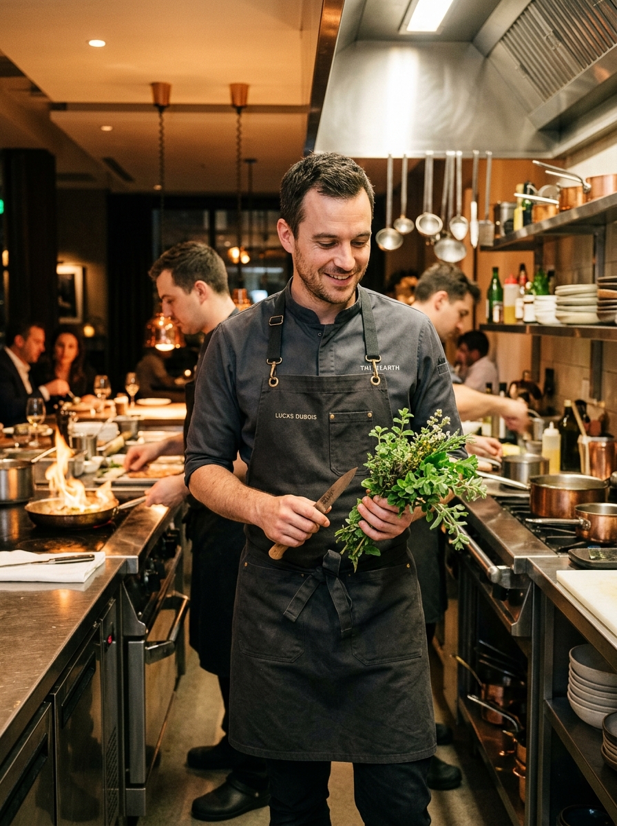 Executive Chef in modern Polish restaurant kitchen